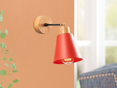 Wandlamp MANORIA 1 lamp rood