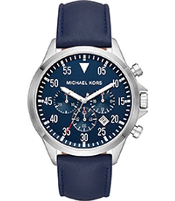 Horlogeband Michael Kors MK8617 Leder Blauw 22mm