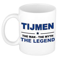 Naam cadeau mok/ beker Tijmen The man, The myth the legend 300 ml   -