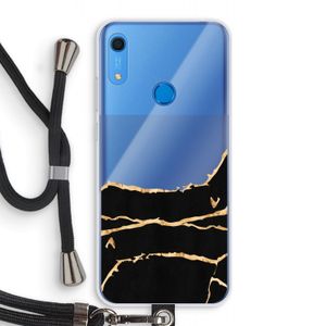 Gouden marmer: Huawei Y6s Transparant Hoesje met koord