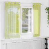 Gordijnen voile met doorvoertules 2 st 140x175 cm appelgroen