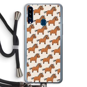 Pony: Samsung Galaxy A20s Transparant Hoesje met koord