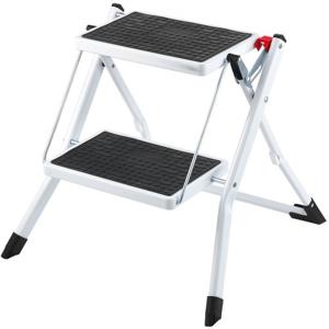 VEVOR huishoudladder 500x480x450mm opvouwbare trap van staal trapladder met 2 treden 150kg draagvermogen opvouwbare trede dubbele trap 445mm hoge keukenladder antislip opstapje