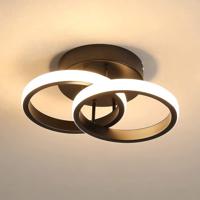 Prestara Cirkel Plafondlamp - Moderne LED Plafondlamp in Zwart-Goud met Warm Licht