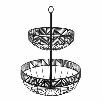 Fruitschaal 5five Simply Smart Zwart Metaal 30 x 30 x 42 cm