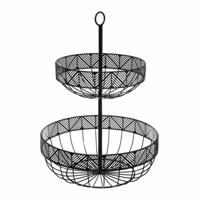 Fruitschaal 5five Simply Smart Zwart Metaal 30 x 30 x 42 cm