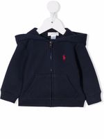 Ralph Lauren Kids hoodie zippé à logo brodé - Bleu - thumbnail