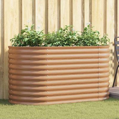 Verhoogde plantenbak Bruin 160 x 80 x 81 cm Staal