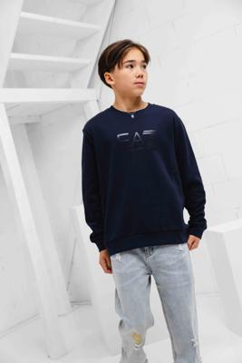 EA7 Emporio Armani 6DMB57 Sweater Kids Blauw - Maat 140 - Kleur: Blauw | Soccerfanshop