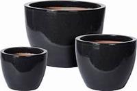 Bloempot Glazed klein zwart - Mcollections