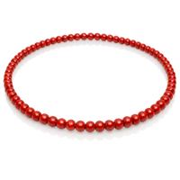 Rode houten kralen ketting 90cm