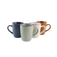 OTIX Koffiekopjes - met Oor - Koffietassen - Set van 4 - Verschillende kleuren - Aardewerk - 370 ml - HEATHER - thumbnail