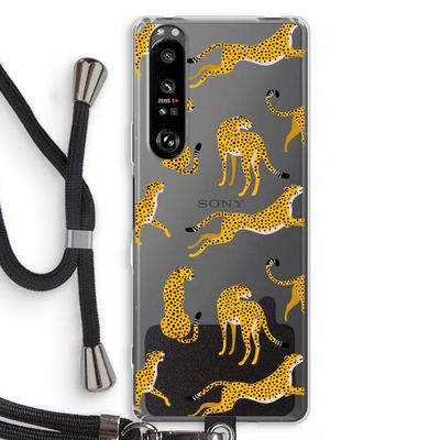 Luipaard: Sony Xperia 1 III Transparant Hoesje met koord