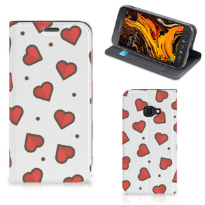 Samsung Galaxy Xcover 4s Hoesje met Magneet Hearts