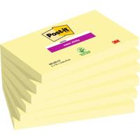 Memoblok Post-it 655 Super Sticky 76x127mm geel 6 stuks