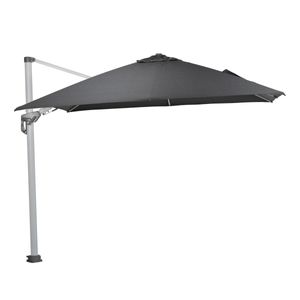 Hawaii zweefparasol Deluxe 300x300 wit/donkergrijs zonwering - Garden Impressions