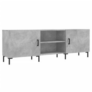 The Living Store TV-meubel Betongrijs - 150x30x50 cm - Stevig bewerkt hout - Praktische opbergruimte