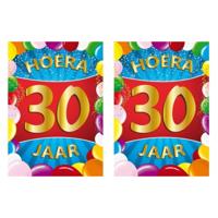 Verjaardag deurposter - 2x - 30 jaar - multi - 59 x 84 cm - leeftijd feestartikelen Verjaardag deurposter - 2x - 30 jaar - multi - 59 x 84 cm - leeftijd feestartikelen