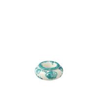 J-Line Ashtray Granada Ceramic White|Aqua Small - thumbnail