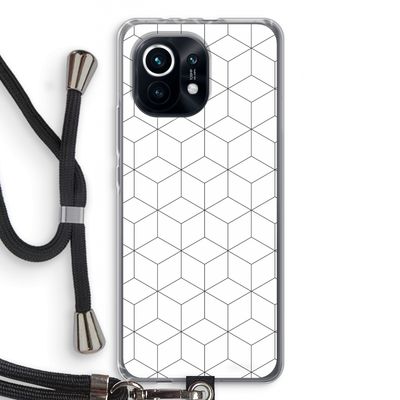 Zwart-witte kubussen: Xiaomi Mi 11 Transparant Hoesje met koord