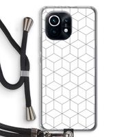 Zwart-witte kubussen: Xiaomi Mi 11 Transparant Hoesje met koord