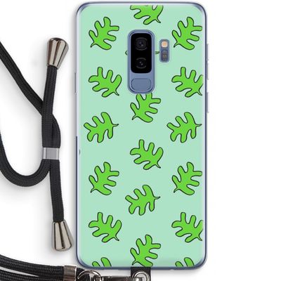 Groene blaadjes: Samsung Galaxy S9 Plus Transparant Hoesje met koord