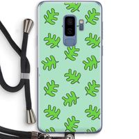 Groene blaadjes: Samsung Galaxy S9 Plus Transparant Hoesje met koord