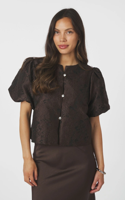 Neo Noir Blouse Aisa Brocade | Dark Brown