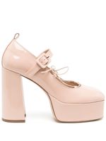 Simone Rocha sandales en cuir verni à plateforme - Rose - thumbnail