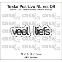 Crealies • texto positivo snijmallen veel liefs