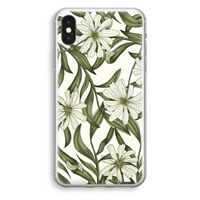 Wit bloemenpatroon: iPhone X Transparant Hoesje
