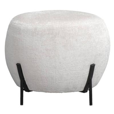 Leen Bakker - Poef Rosaly - Ø45x35 Cm - Stof - Beige