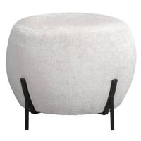 Leen Bakker - Poef Rosaly - Ø45x35 Cm - Stof - Beige