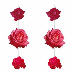 Set van 2x hang decoratie rozen