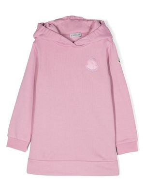 Moncler Enfant robe-hoodie à logo appliqué - Rose