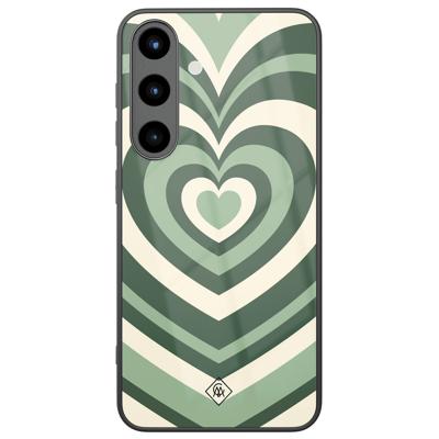 Samsung Galaxy S25 glazen hardcase - Hart swirl groen