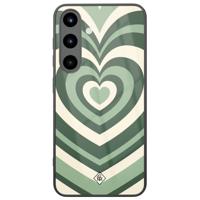Samsung Galaxy S25 glazen hardcase - Hart swirl groen