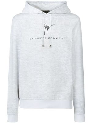 Giuseppe Zanotti hoodie en coton à logo imprimé - Blanc