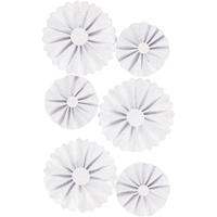 Vivi Gade Rosettes, d 35+50 mm, wit glitter, 6 stuk/ 1 doos