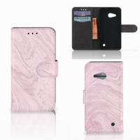 Microsoft Lumia 550 Bookcase Marble Pink - Origineel Cadeau Vriendin - thumbnail