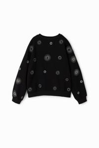 Sweatshirt met geometrische borduursels - BLACK - M