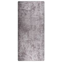 VidaXL Vloerkleed wasbaar anti-slip 80x300 cm grijs