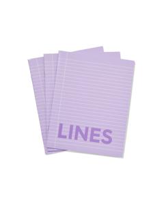 HEMA Schriften Lila A5 Gelinieerd - 3 Stuks