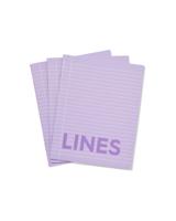 HEMA Schriften Lila A5 Gelinieerd - 3 Stuks