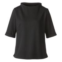 Jersey shirt met korte mouwen van bio-katoen, zwart Maat: 44/46 - thumbnail