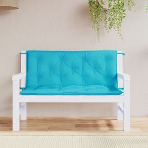 Tuinbankkussens 2 st 120x50x7 cm stof turquoise