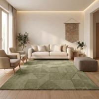 Wollen Vloerkleed Ursule - Groen 230x160cm - Wol - Dekbed-Discounter.nl