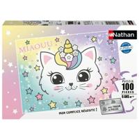 Nathan - 100-delige kinderpuzzel - Regenboogkatje - Leeftijd 6+ - Superieure kwaliteit - Dik en duurzaam karton - 12004295