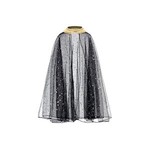 Halloween cape - met sterretjes - zwart - voor kinderen - 3-7 jaar