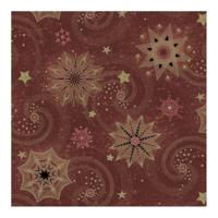 Daisy kerst thema servetten - 20x st - bordeaux rood - 33 x 33 cm - sterren/sneeuwvlokken - thumbnail